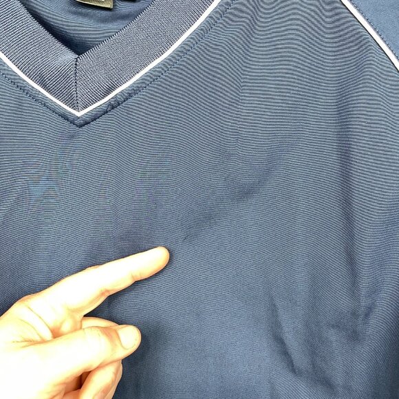Footjoy FJ Golf Windbreaker Mens XL Blue V-Neck Short Sleeve Performance Sports - Picture 5 of 12